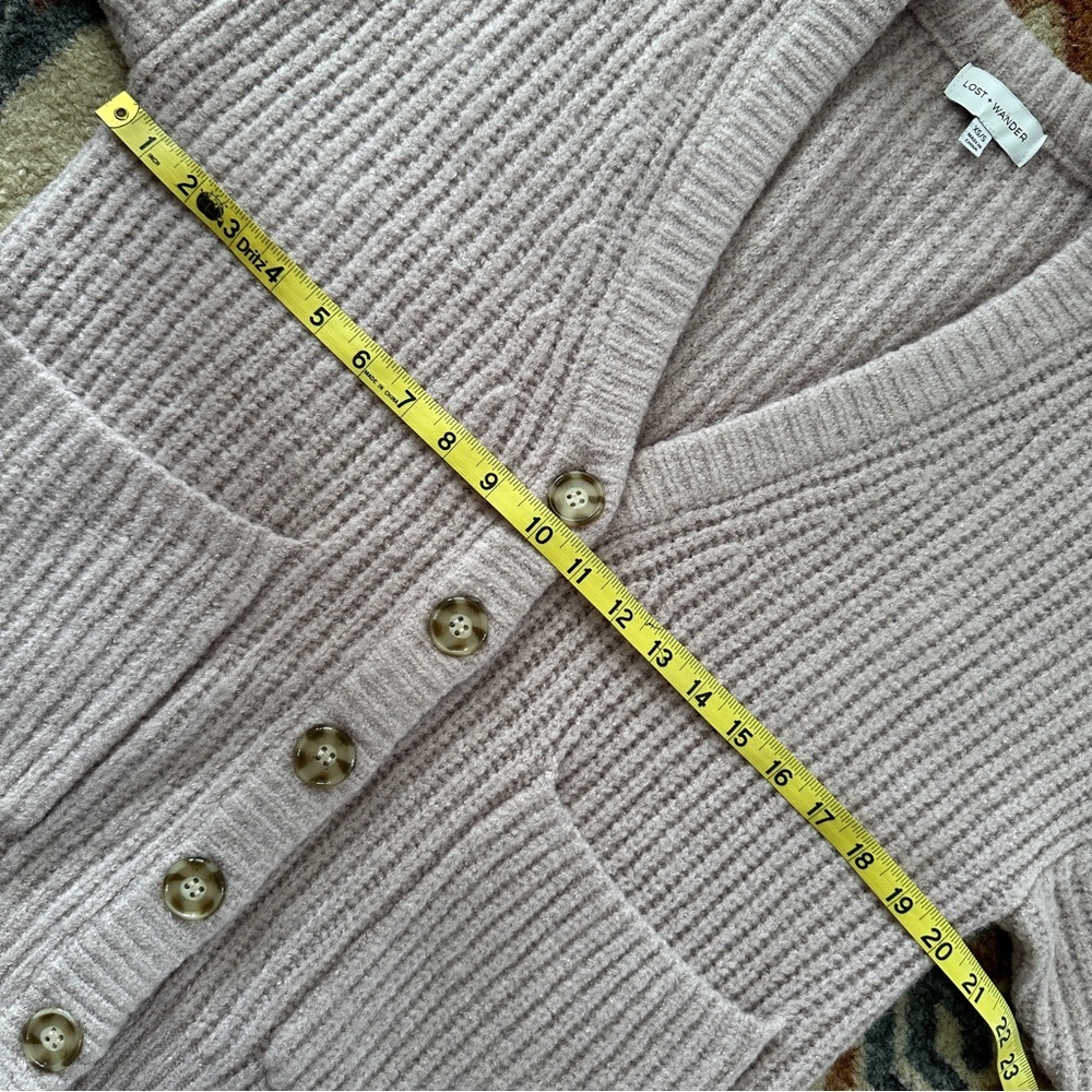 Lost + Wander Lavender Oversized Chunky Knit Cardigan - Cozy Cottagecore - XS/S - Picture 7 of 8